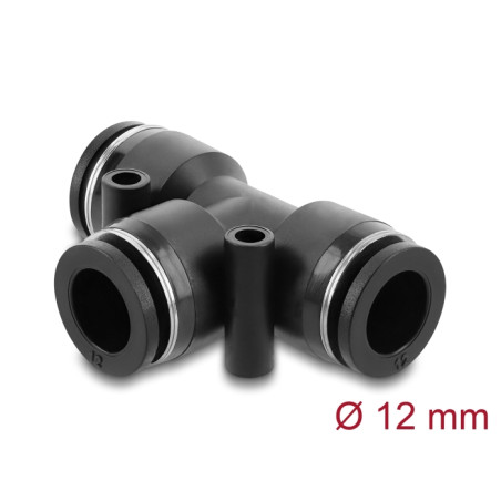 Delock Steckverbinder Pneumatik / Pneumatik Schnellsteckverbinder 12 mm mit zwei Befestigungslöchern T-Form