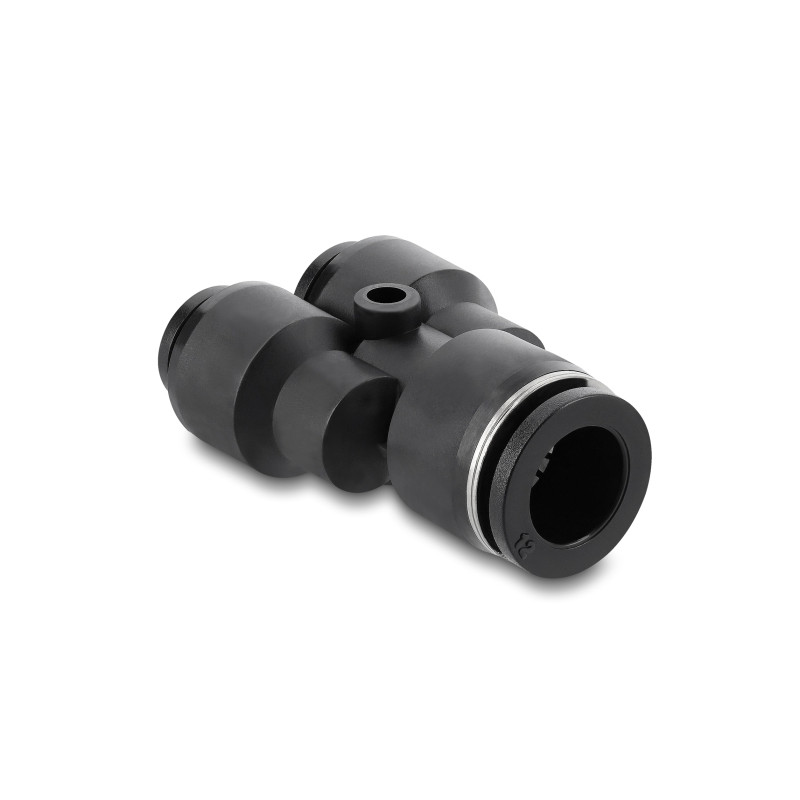 Delock Steckverbinder Pneumatik / Pneumatik Schnellsteckverbinder 2 x 8 mm zu 1 x 12 mm mit Befestigungsloch Y-Form
