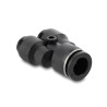 Delock Steckverbinder Pneumatik / Pneumatik Schnellsteckverbinder 2 x 8 mm zu 1 x 12 mm mit Befestigungsloch Y-Form