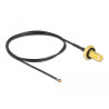 Delock Antennenkabel SMA Buchse zum Einbau zu I-PEX Inc., MHF® 4L LK Stecker 1.37 50 cm Gewindelänge 10 mm spritzwassergeschützt