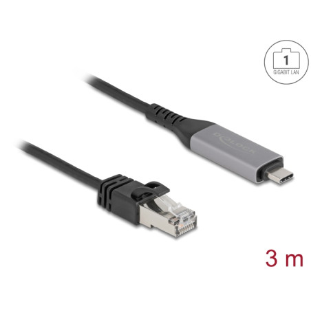 Delock USB LAN Kabel USB Type-C™ zu RJ45 Gigabit Ethernet 3 m