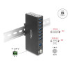 Delock Industrie Hub 7 x USB 5 Gbps Typ-A mit 8 kV ESD Schutz und Hutschienenbefestigung