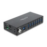 Delock Industrie Hub 7 x USB 5 Gbps Typ-A mit 8 kV ESD Schutz und Hutschienenbefestigung