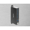 Delock Industrie Hub 7 x USB 5 Gbps Typ-A mit 8 kV ESD Schutz und Hutschienenbefestigung