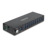 Delock Industrie Hub 10 x USB 5 Gbps Typ-A mit 8 kV ESD Schutz und Hutschienenbefestigung