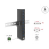 Delock Industrie Hub 16 x USB 5 Gbps Typ-A mit 8 kV ESD Schutz und Hutschienenbefestigung
