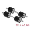 Delock Vibrationsdämpfer M4 x 0,7 mm D 15 x H 15 mm mit 2 x Außengewinde 4 Stück schwarz