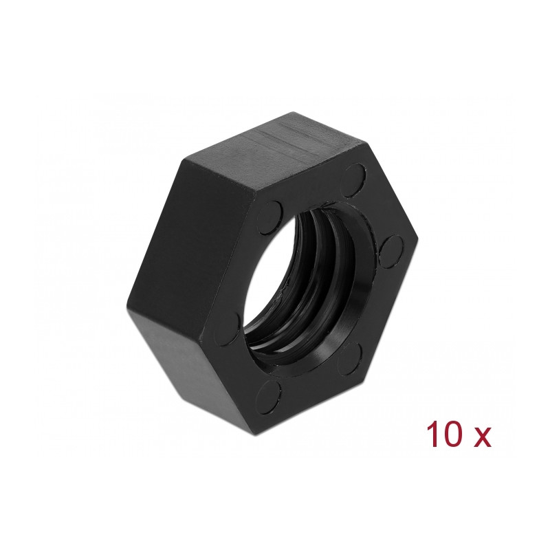 Navilock GNSS Mutter Nylon 15,875 mm (5/8"-11 UNC) 10 Stück schwarz