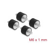 Delock Vibrationsdämpfer M6 x 1 mm D 20 x H 15 mm mit 2 x Außengewinde 4 Stück schwarz