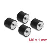 Delock Vibrationsdämpfer M6 x 1 mm D 25 x H 20 mm mit 2 x Außengewinde 4 Stück schwarz