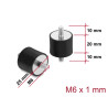 Delock Vibrationsdämpfer M6 x 1 mm D 25 x H 20 mm mit 2 x Außengewinde 4 Stück schwarz