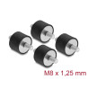 Delock Vibrationsdämpfer M8 x 1,25 mm D 30 x H 20 mm mit 2 x Außengewinde 4 Stück schwarz