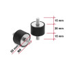 Delock Vibrationsdämpfer M8 x 1,25 mm D 30 x H 20 mm mit 2 x Außengewinde 4 Stück schwarz