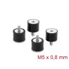 Delock Vibrationsdämpfer M5 x 0,8 mm D 20 x H 15 mm mit Innen und Außengewinde 4 Stück schwarz