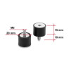 Delock Vibrationsdämpfer M5 x 0,8 mm D 20 x H 15 mm mit Innen und Außengewinde 4 Stück schwarz