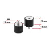 Delock Vibrationsdämpfer M6 x 1 mm D 25 x H 20 mm mit Innen und Außengewinde 4 Stück schwarz