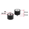 Delock Vibrationsdämpfer M6 x 1 mm D 30 x H 20 mm mit Innen und Außengewinde 4 Stück schwarz