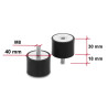 Delock Vibrationsdämpfer M8 x 1,25 mm D 40 x H 30 mm mit Innen und Außengewinde 4 Stück schwarz