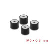 Delock Vibrationsdämpfer M5 x 0,8 mm D 20 x H 15 mm mit 2 x Innengewinde 4 Stück schwarz