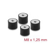 Delock Vibrationsdämpfer M8 x 1,25 mm D 30 x H 20 mm mit 2 x Innengewinde 4 Stück schwarz