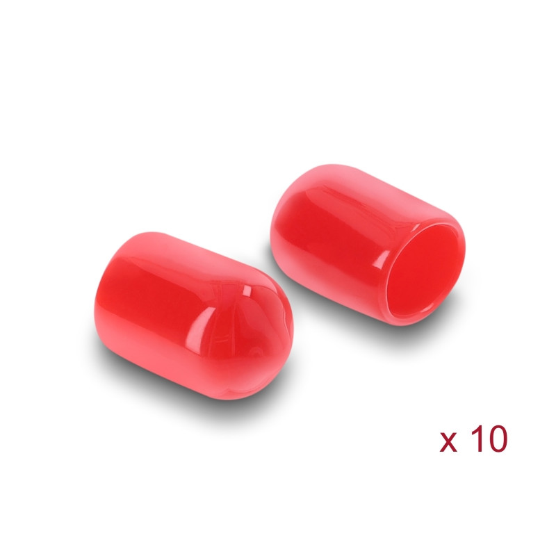 Delock Staubschutz für SMA Stecker 10 Stück Silikon rot