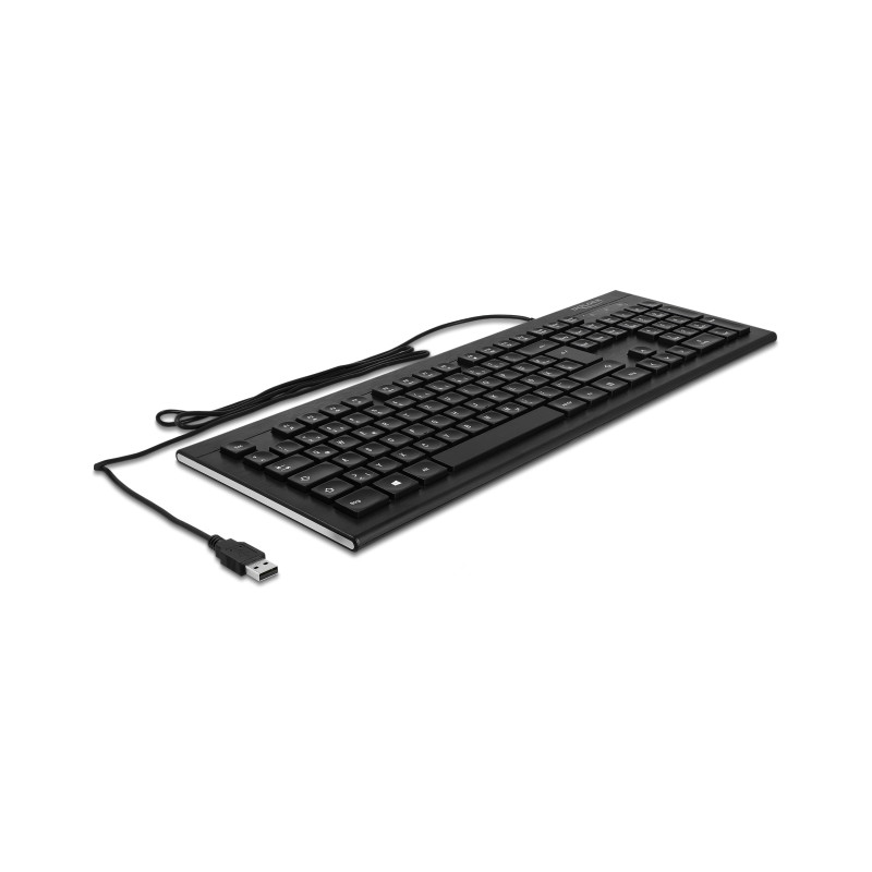 Delock USB Tastatur kabelgebunden 1,5 m schwarz (Water-Drop)