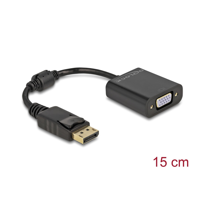 Delock Adapter DisplayPort 1.2 Stecker zu VGA Buchse schwarz