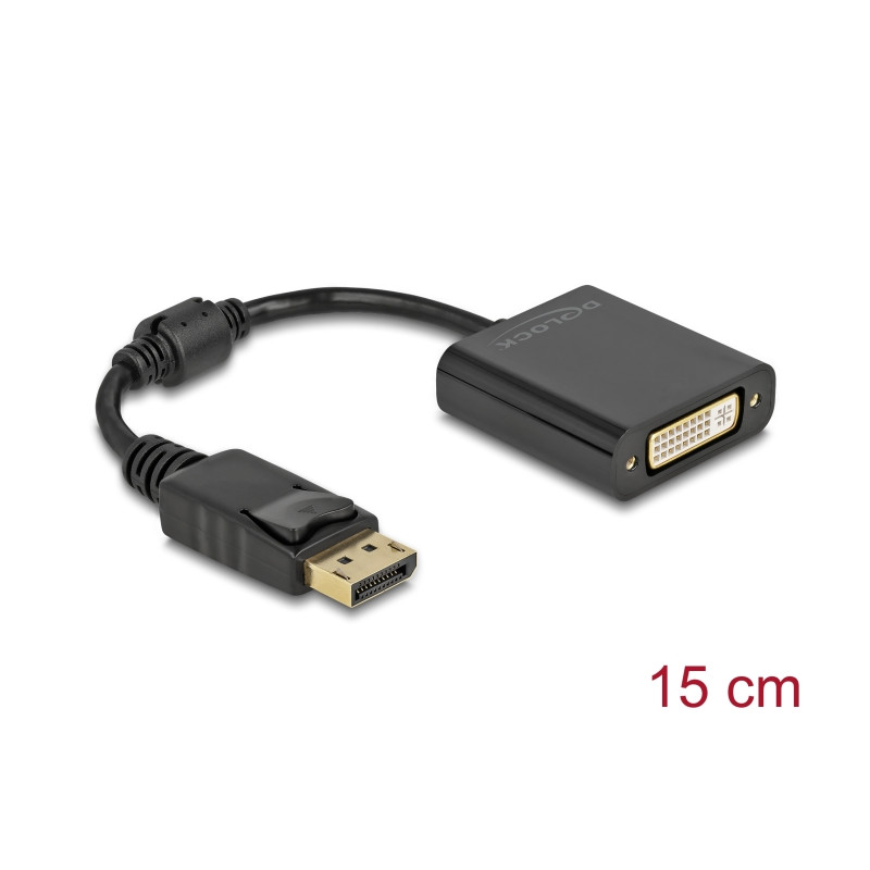 Delock Adapter DisplayPort 1.1 Stecker zu DVI Buchse Passiv schwarz