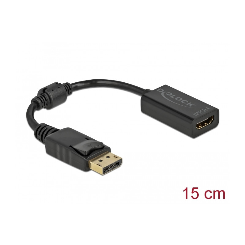 Delock Adapter DisplayPort 1.1 Stecker zu HDMI Buchse Passiv schwarz