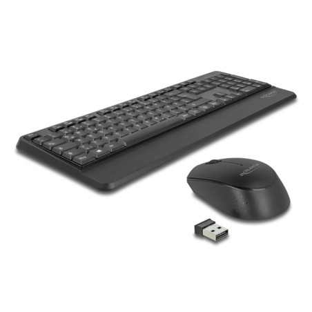 Delock USB Tastatur und Maus Set 2,4 GHz kabellos schwarz (Handballenauflage)