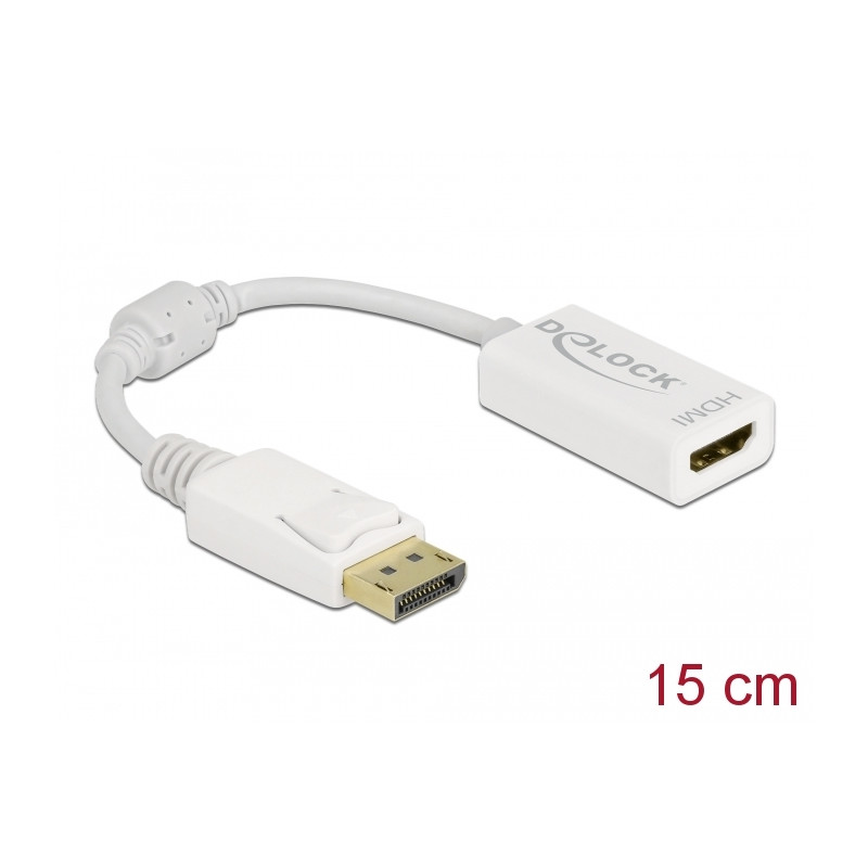 Delock Adapter DisplayPort 1.1 Stecker zu HDMI Buchse Passiv weiß
