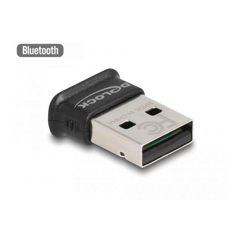 Delock USB Bluetooth 5.0 Adapter Klasse 1 im Micro Design - Reichweite bis zu 100 Meter