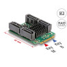 Delock Konverter M.2 Key B+M Stecker zu 4 x SATA Stecker mit RAID und HyperDuo