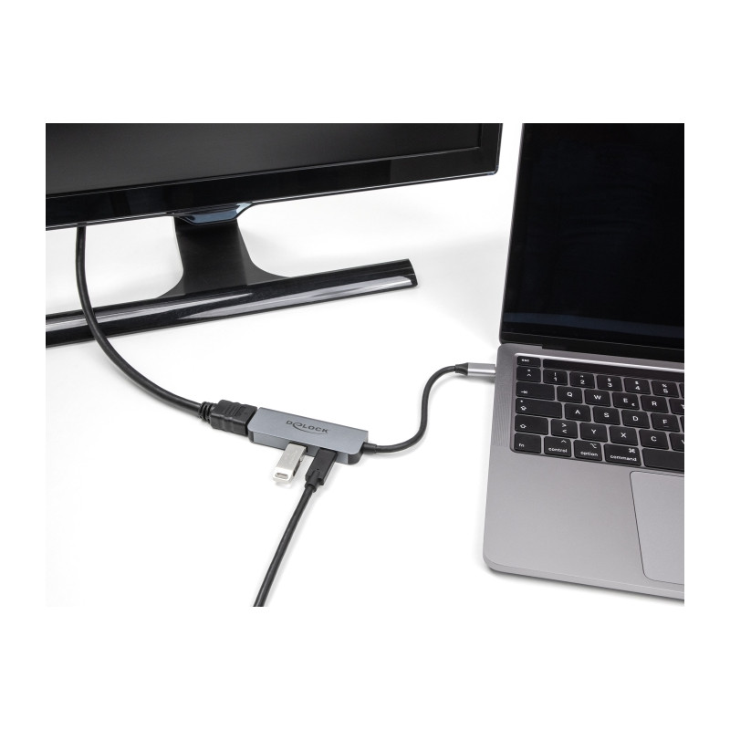 Delock USB Type-C™ Adapter zu HDMI 4K 60 Hz mit USB Typ-A und USB Type-C™ PD 95 W