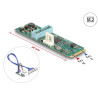 Delock Konverter M.2 Key B+M Stecker zu 2 x USB 5 Gbps Typ-A Buchse mit 50 cm Kabel
