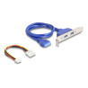 Delock Konverter M.2 Key B+M Stecker zu 2 x USB 5 Gbps Typ-A Buchse mit 50 cm Kabel