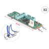 Delock Konverter M.2 Key B+M Stecker zu 4 x USB 5 Gbps Typ-A Buchse mit 50 cm Kabel