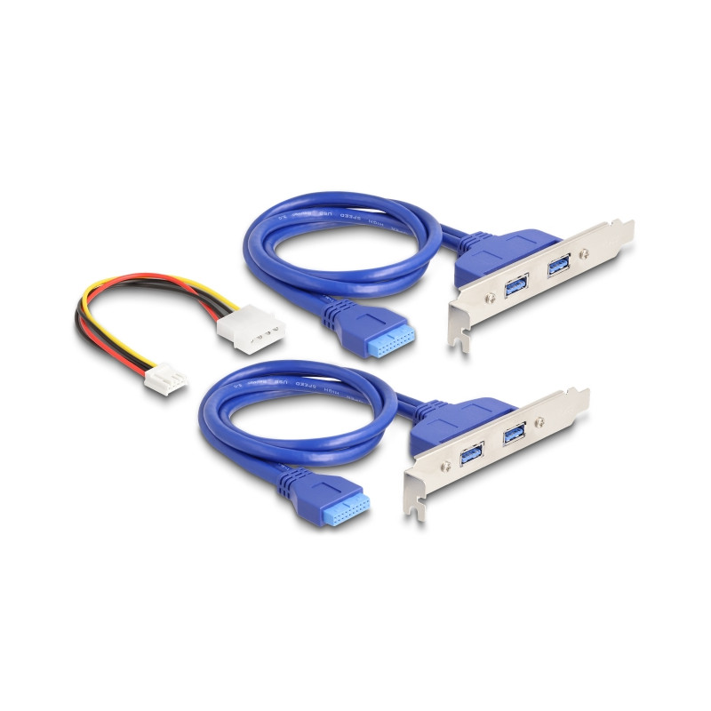 Delock Konverter M.2 Key B+M Stecker zu 4 x USB 5 Gbps Typ-A Buchse mit 50 cm Kabel