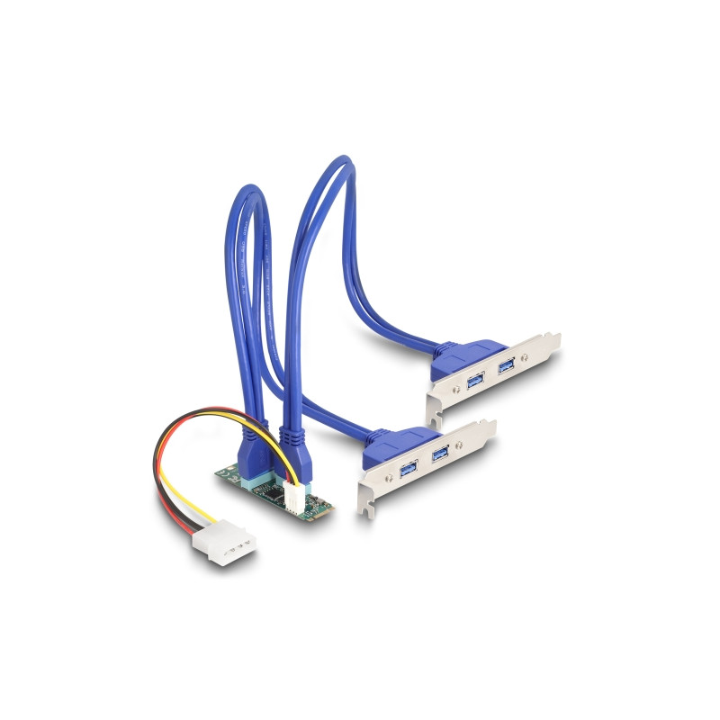 Delock Konverter M.2 Key B+M Stecker zu 4 x USB 5 Gbps Typ-A Buchse mit 50 cm Kabel