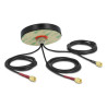 Delock LTE MIMO Dualband WLAN 802.11 ac/ax/a/h/b/g/n Antenne 3 x SMA Stecker RG-174 1 m Schraubmontage outdoor schwarz