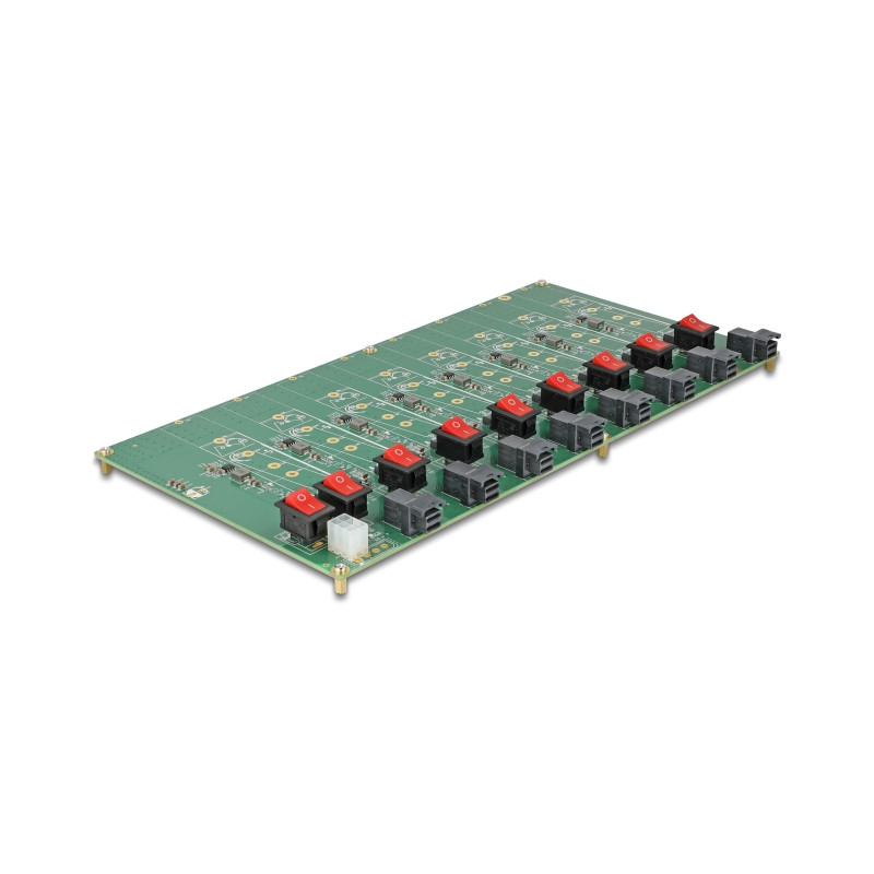 Delock M.2 Testboard für 8 x M.2 NVMe Key M SSD mit SFF-8643 Anschluss