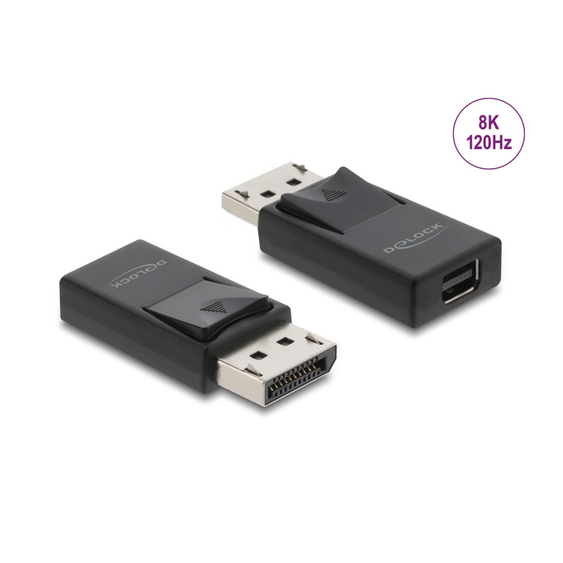 Delock DisplayPort zu Mini DisplayPort Adapter 8K mit HDR und HDCP Unterstützung - bidirektional