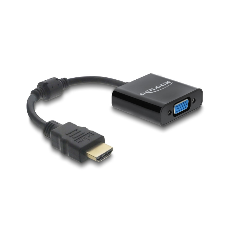 Delock Adapter HDMI Stecker zu VGA Buchse schwarz