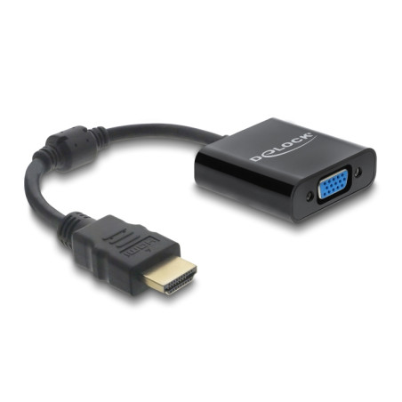 Delock Adapter HDMI Stecker zu VGA Buchse schwarz