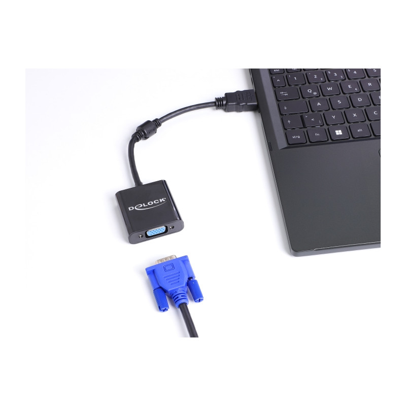 Delock Adapter HDMI Stecker zu VGA Buchse schwarz