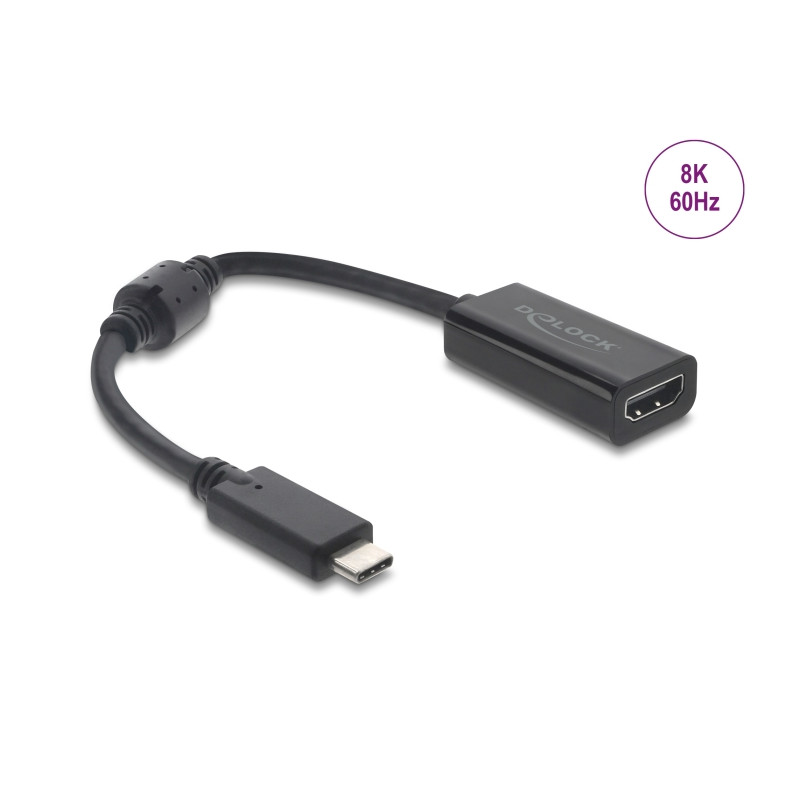 Delock USB Type-C™ Adapter zu HDMI (DP Alt Mode) 8K 60 Hz mit HDR und HDCP schwarz