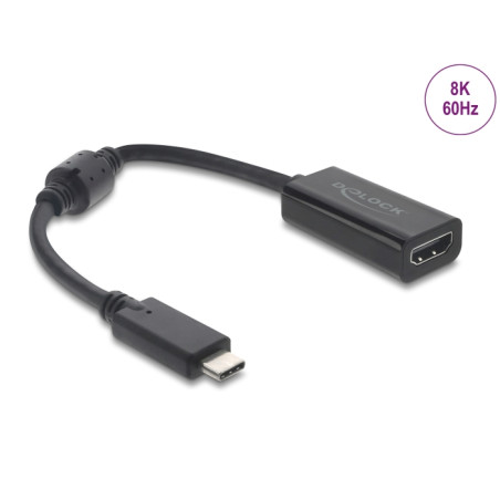 Delock USB Type-C™ Adapter zu HDMI (DP Alt Mode) 8K 60 Hz mit HDR und HDCP schwarz