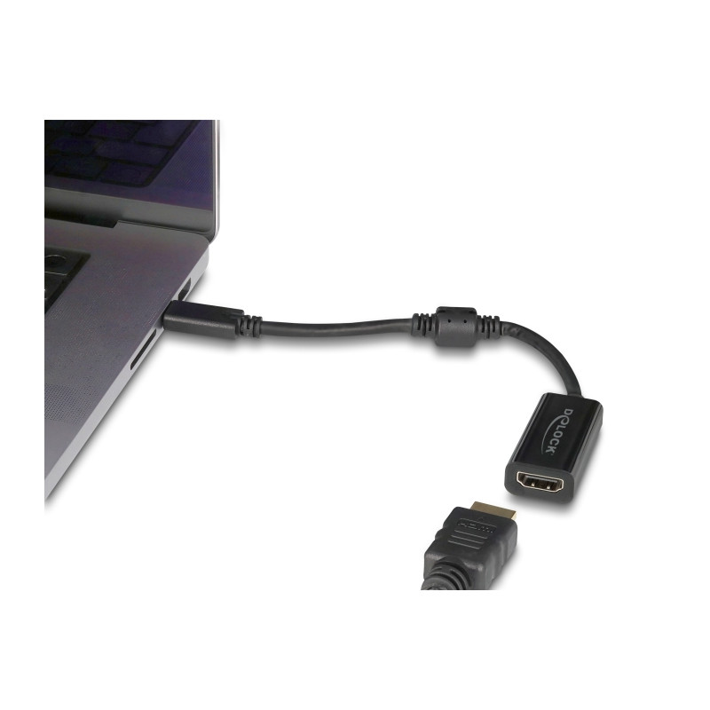 Delock USB Type-C™ Adapter zu HDMI (DP Alt Mode) 8K 60 Hz mit HDR und HDCP schwarz