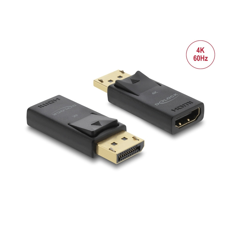 Delock Aktiver DisplayPort 1.2 zu HDMI Adapter 4K mit HDR Funktion