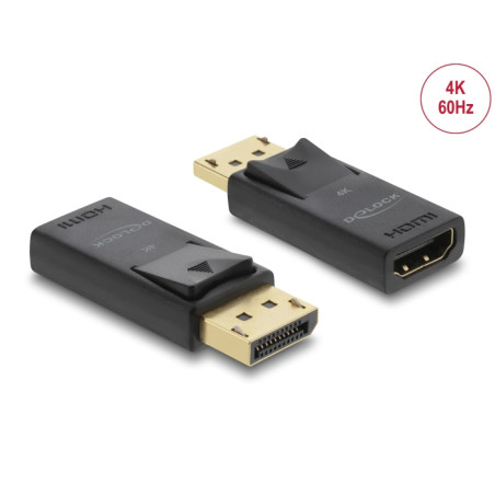 Delock Aktiver DisplayPort 1.2 zu HDMI Adapter 4K mit HDR Funktion